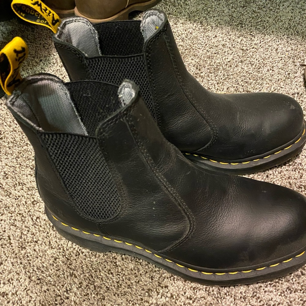 Doc Martin black women’s work boots.